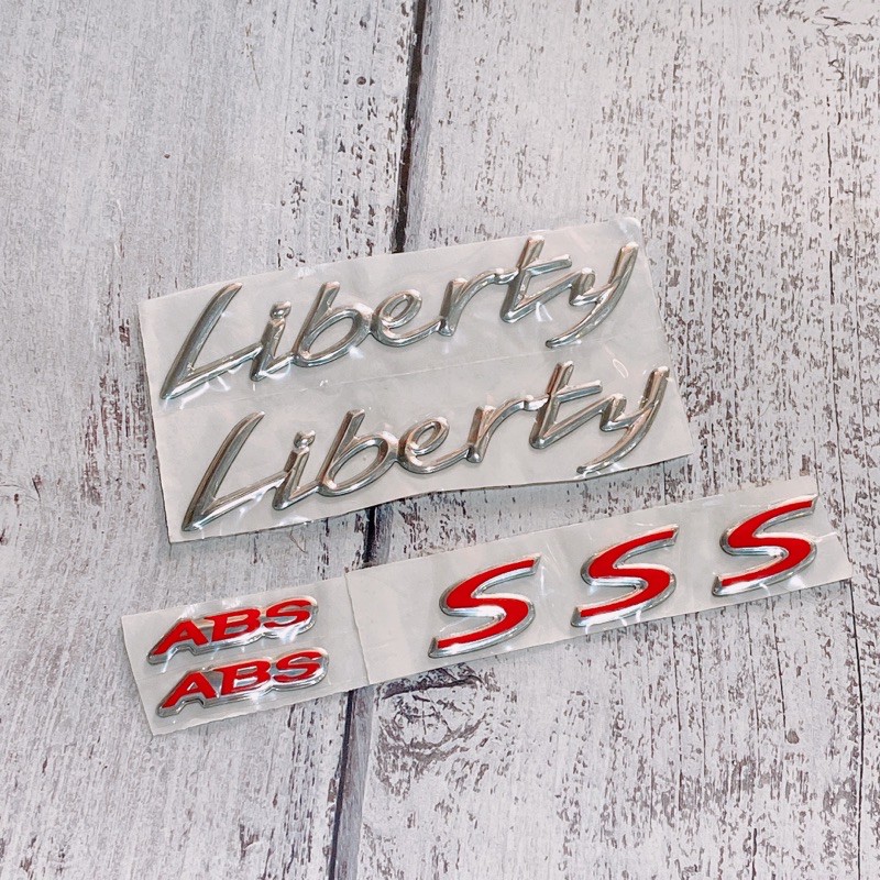 Tem nổi dán xe Liberty SSS Abs đỏ