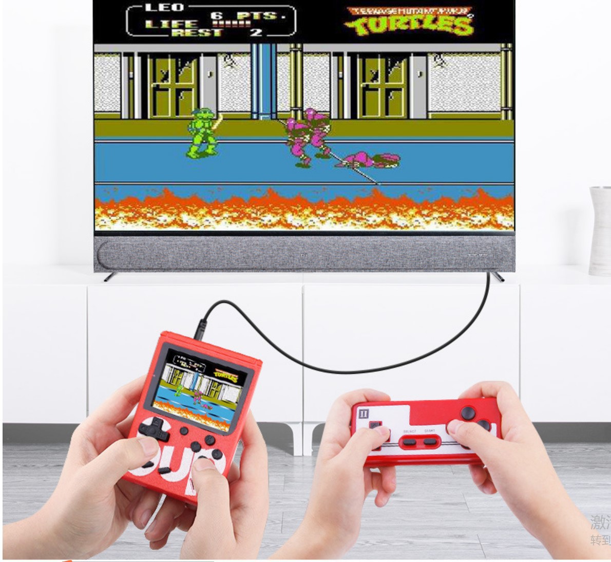 Máy chơi game đôi Sup 400 - tích hợp sẵn 400 game Retro có sẵn game Contra Tank v.v... pin rời thay được