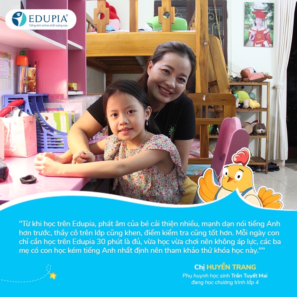 Edupia (1 năm, Trọn đời, Combo) Tiếng Anh Edupia tiêu chuẩn Quốc tế (Tiểu học, THCS)