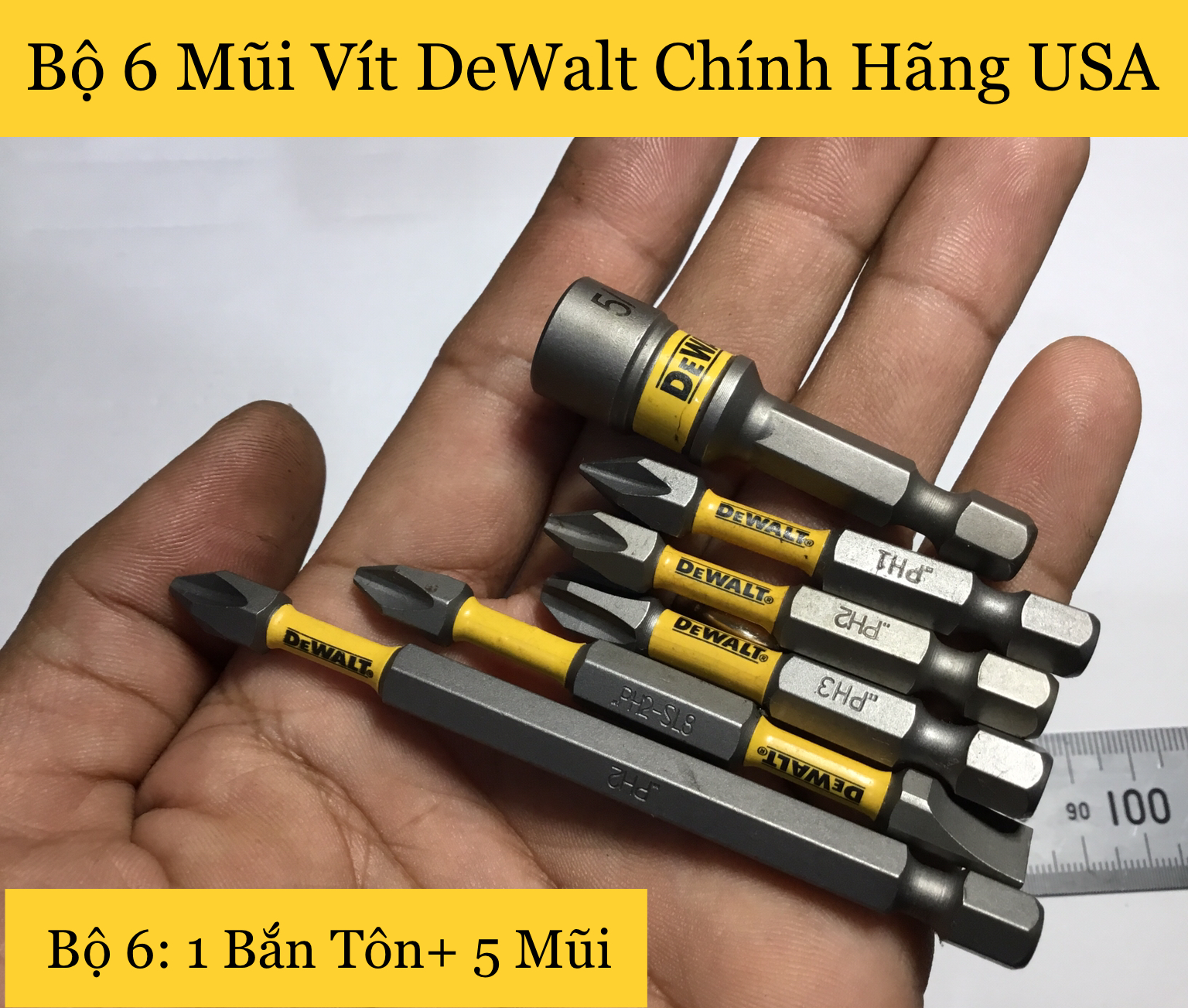 Bộ 6 Mũi Vít DeWalt Có Từ Nhập