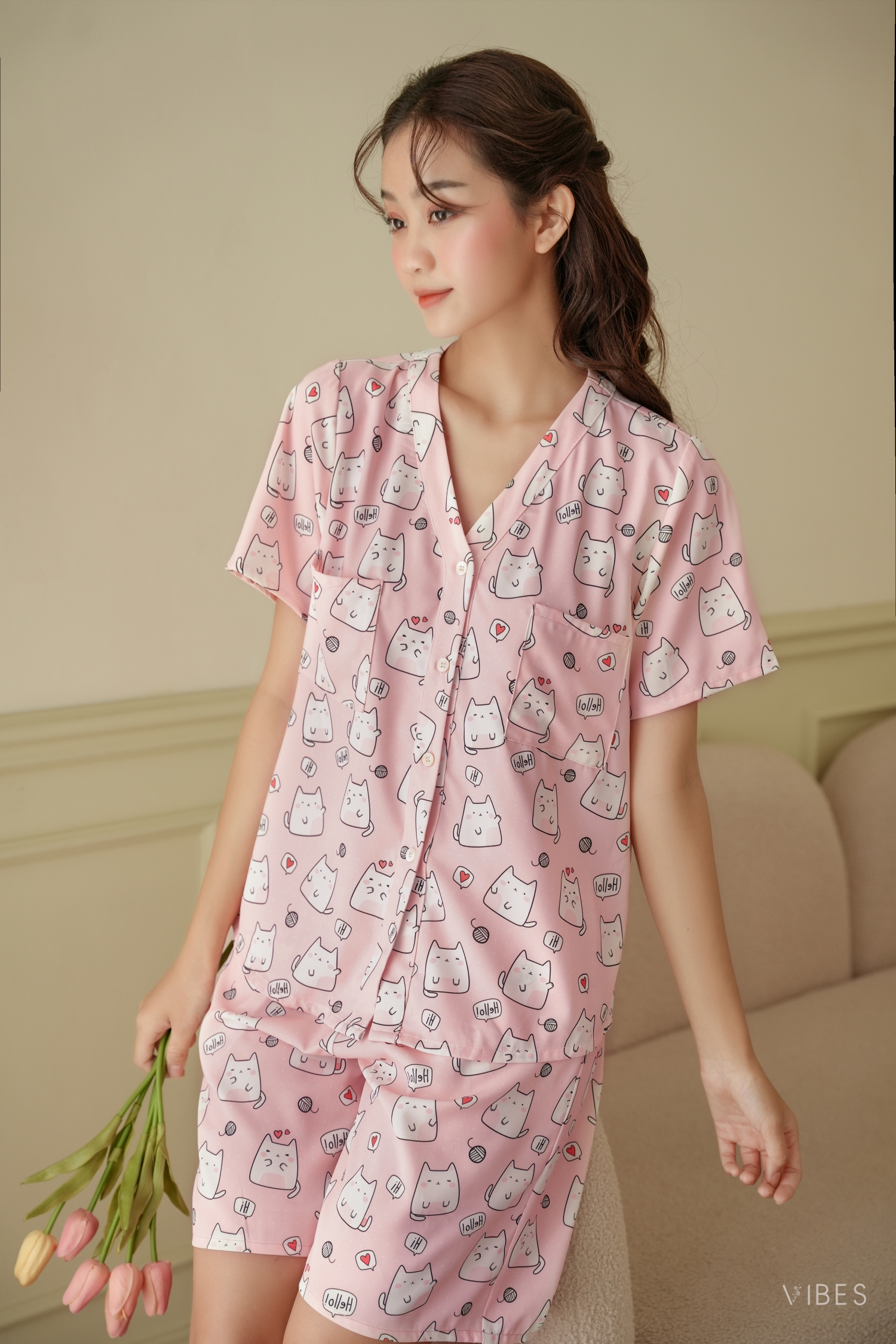 VIBES Pijama lửng Minnie Py Set