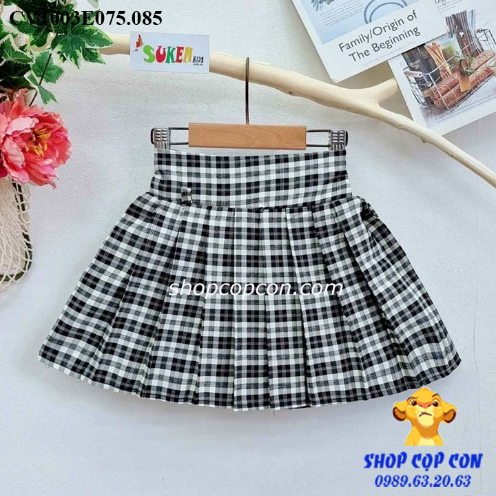 Chân váy caro xêp ly - nhiều mẫu - cho bé gái từ 18kg đến 35kg