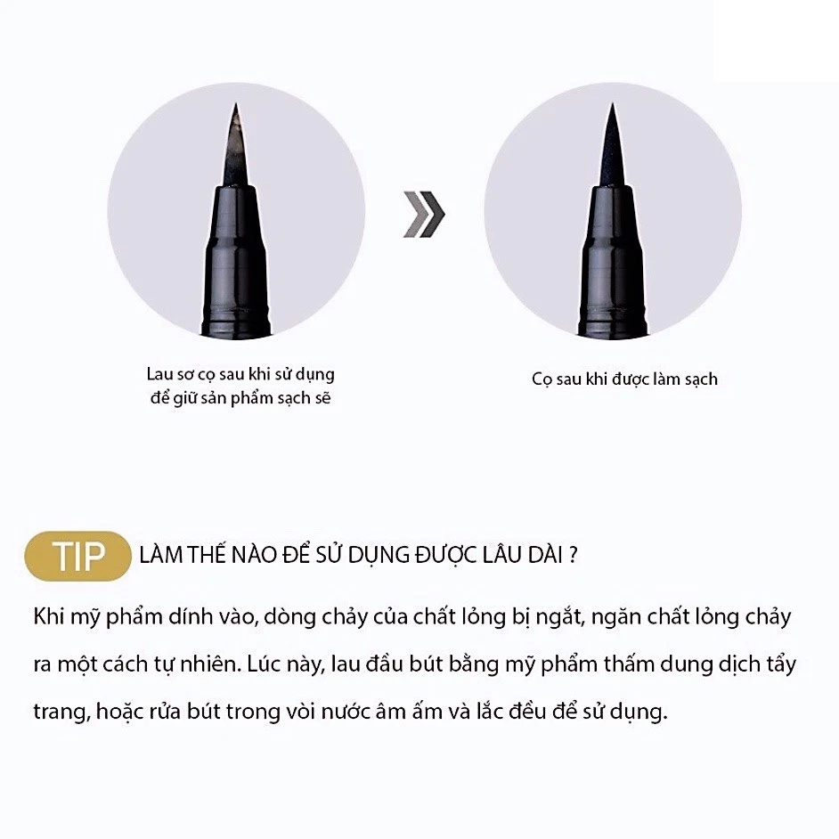 Bút Kẻ Mắt Nước Lâu Trôi, Không Lem Karadium Waterproof Brush Liner 0.55g