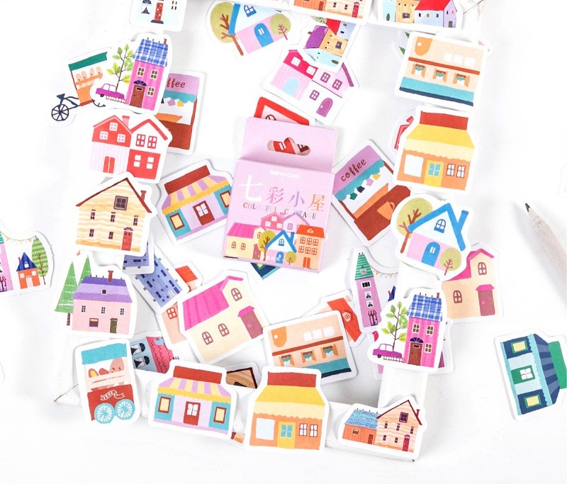 Bộ sticker/ Hình dán ngôi nhà nhiều kiểu dáng (45 Hình)