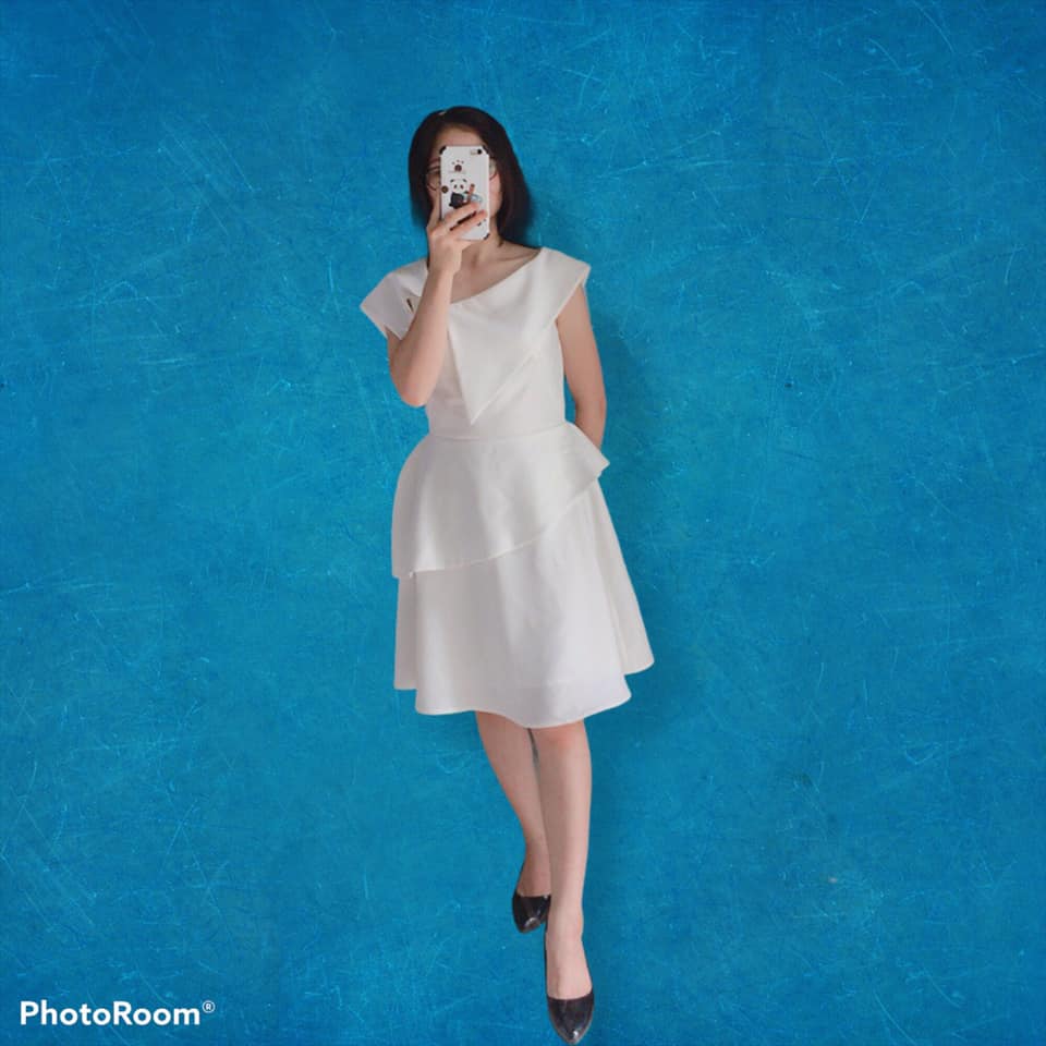 Rập Giấy 30053 - Đầm cổ lệch Megan by SHE