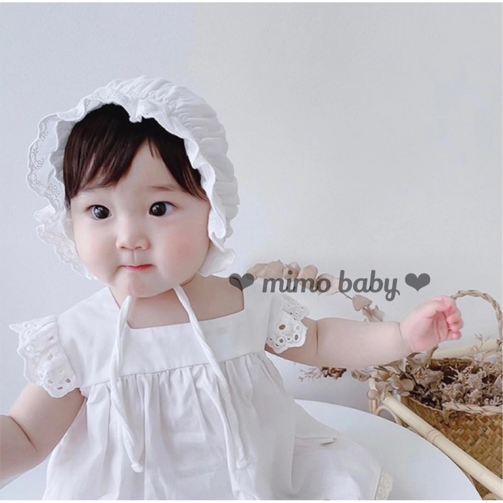 Mũ tiểu thư cho bé - đũi trơn MIMO BABY
