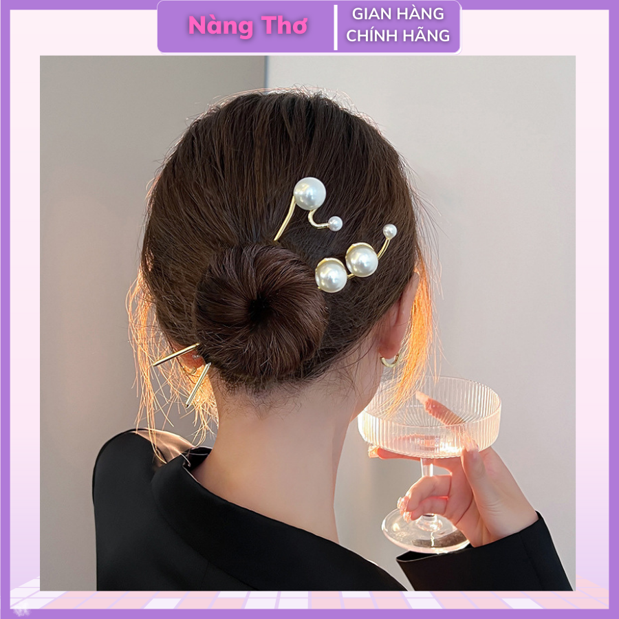 Trâm cài tóc đính hạt châu sang chảnh HOT TREND