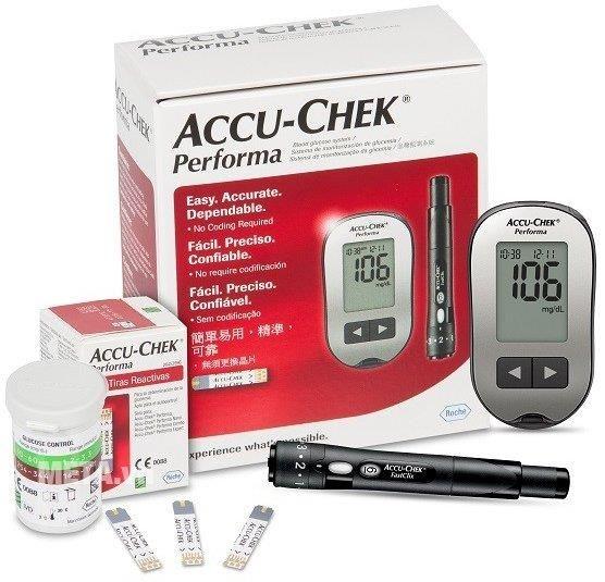 Máy đo đường huyết accu-check performa tặng hộp que thử 10 que