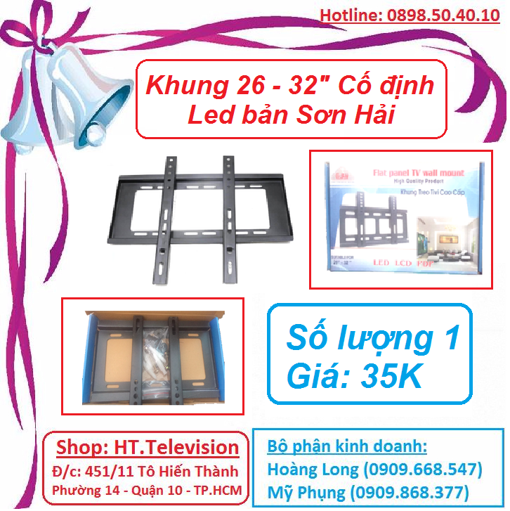 Khung treo TV 26"-32" Cố định Led bản Sơn Hải - SP000545