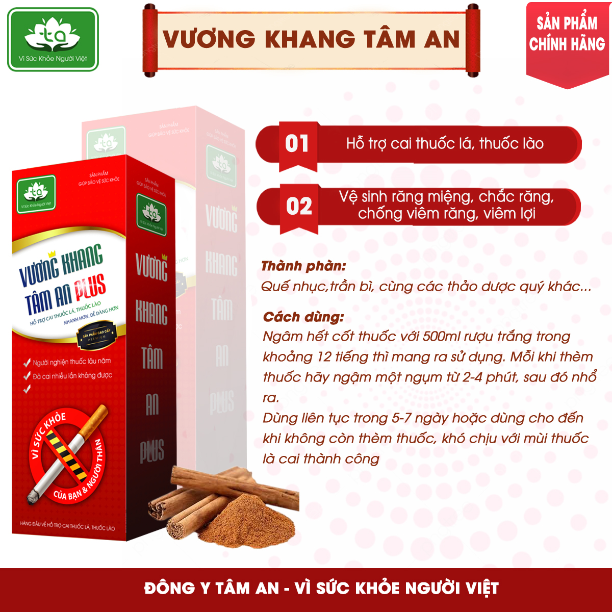 [Tâm An Miền Bắc] Cai thuô'c lá Tâm An 2021 [ dứt điêm 3 đến 5 ngày]