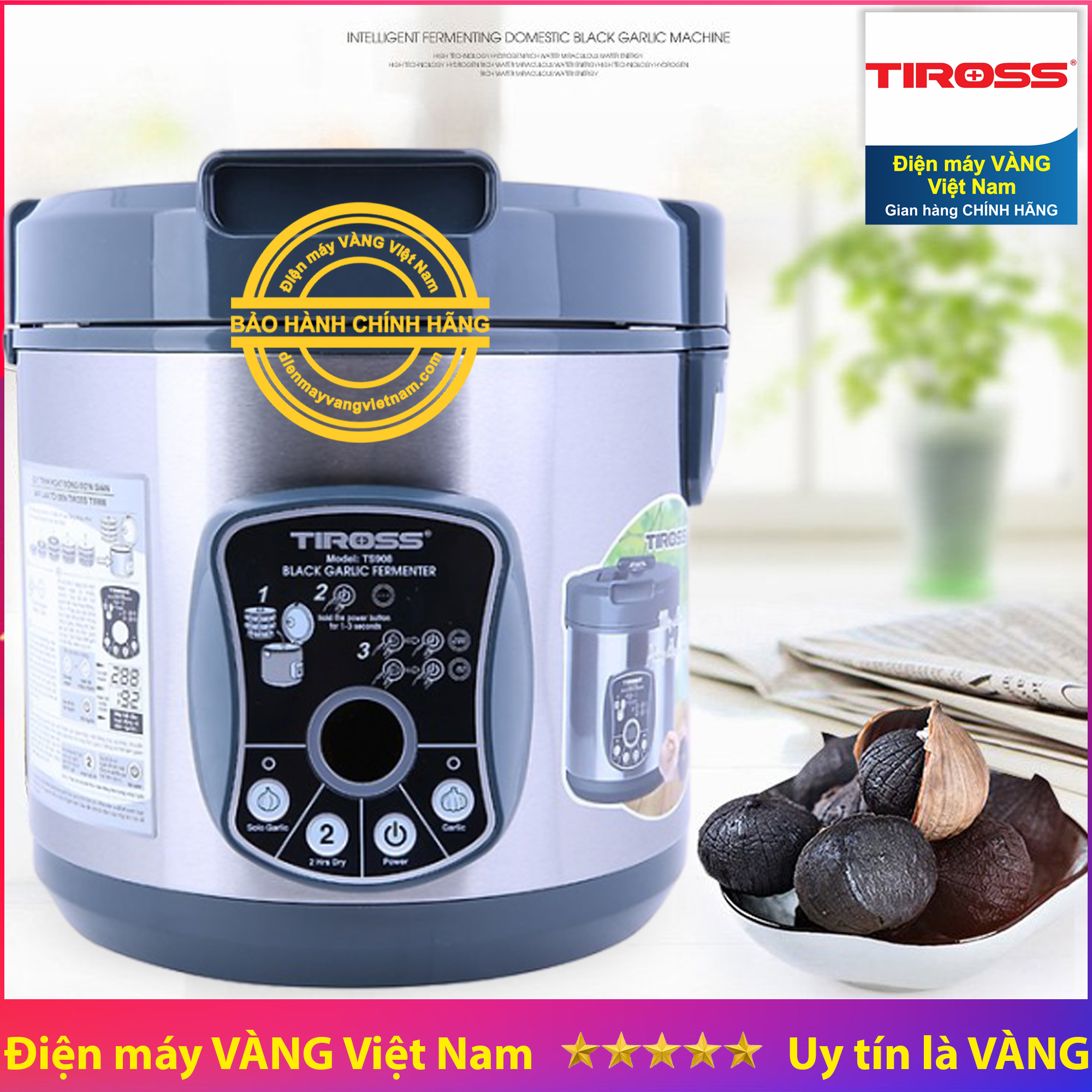 Máy làm tỏi đen gia đình Tiross TS908 (Màu bạc)