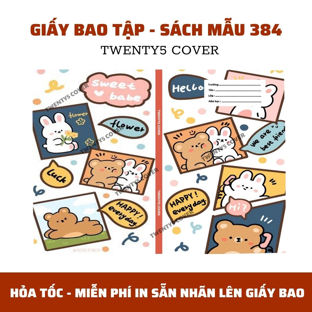 GIẤY BAO TẬP - SGK MẪU 380 - 389 [ MIỄN PHÍ IN NHÃN BASIC TRÊN GIẤY BAO - CHẤT GIẤY DÀY BÓNG ]