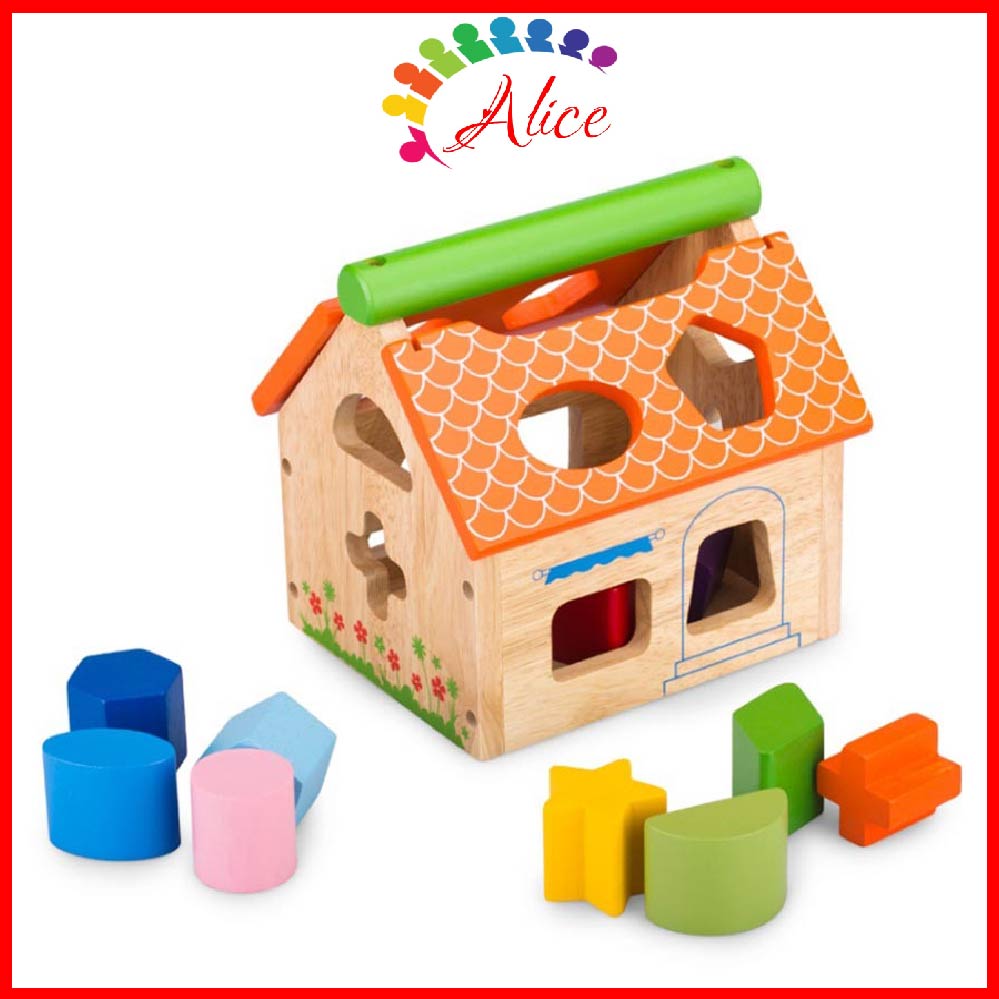 Nhà thả hình 12 khối - Đồ chơi gỗ thông minh Winwintoys cho bé
