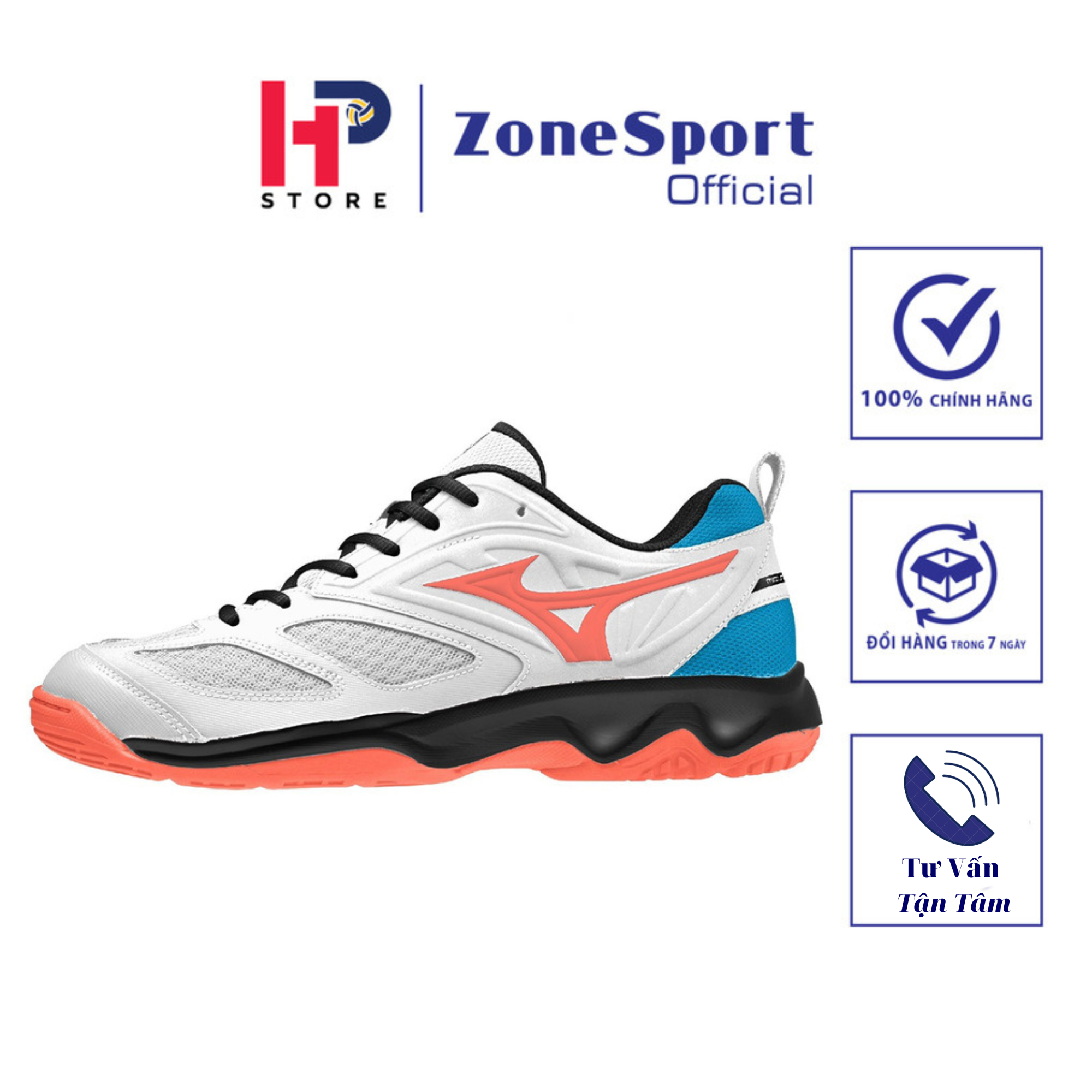 Giày Mizuno Dynablitz Trắng Hồng - Giày Cầu Lông