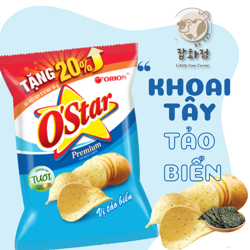 COMBO 10 Gói Bánh Snack Bim Bim Khoai Tây Vị Tảo Biển O'Star gói 32g