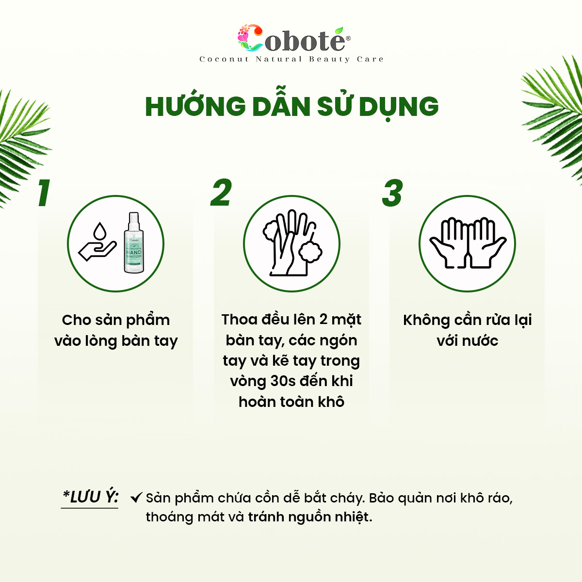 Nước rửa tay khô diệt khuẩn Cobote 30ml/100ml