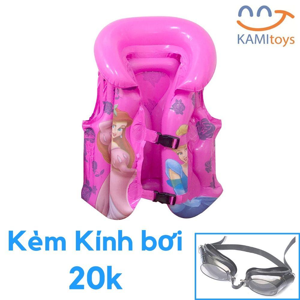 Áo phao bơi đỡ cổ Tặng Kính bơi (trẻ từ 12 - 25kg) - Chọn màu: Công chúa/Cam/Xanh/Vàng bể bơi hồ bơi phao bơi áo phao bơi