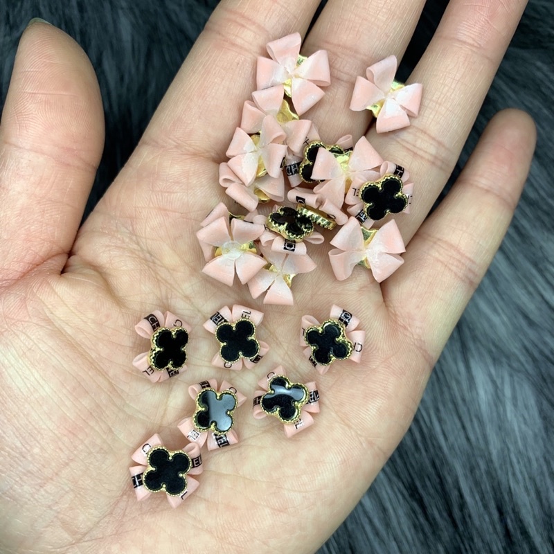 Hoa nơ charm ,hoa bột gắn móng trang trí nail
