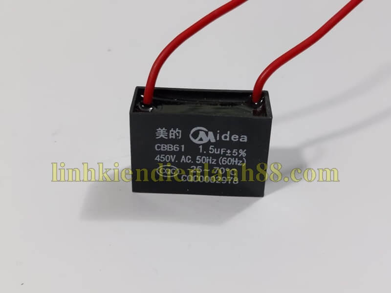 Tụ quạt 2.5uf 450v dây mới !