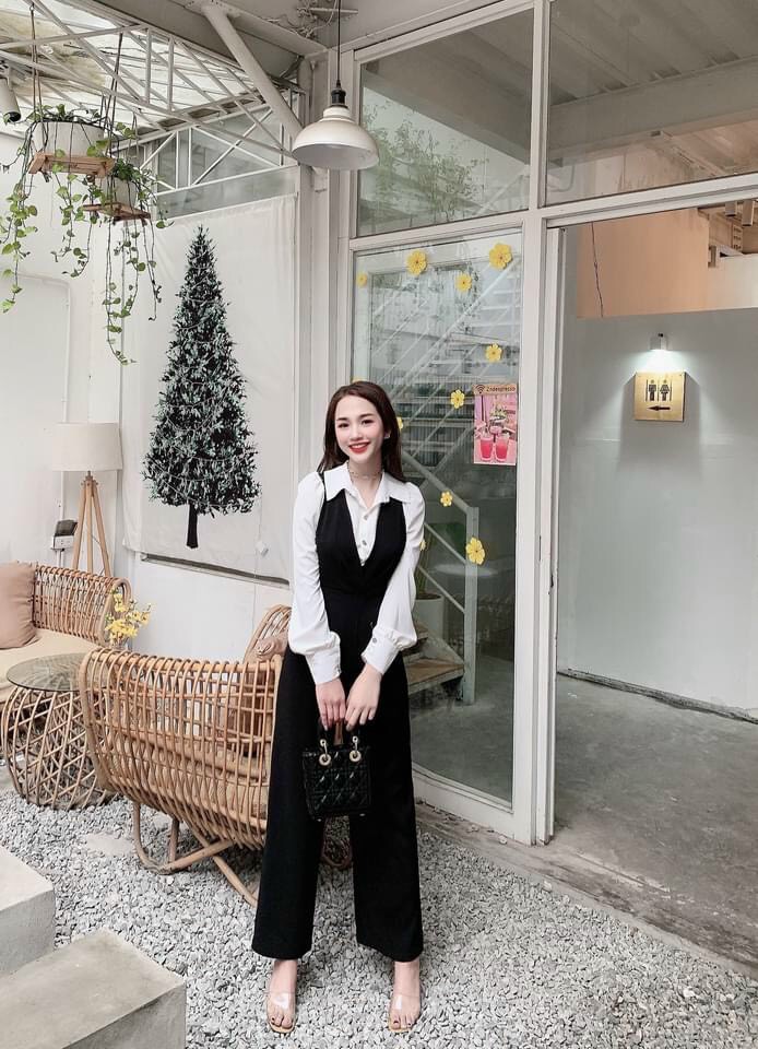 Jumpsuit yếm kèm áo sơ mi-TH