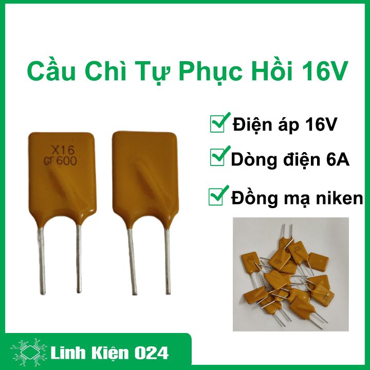 Cầu chì tự phục hồi rgef600 16v 6a