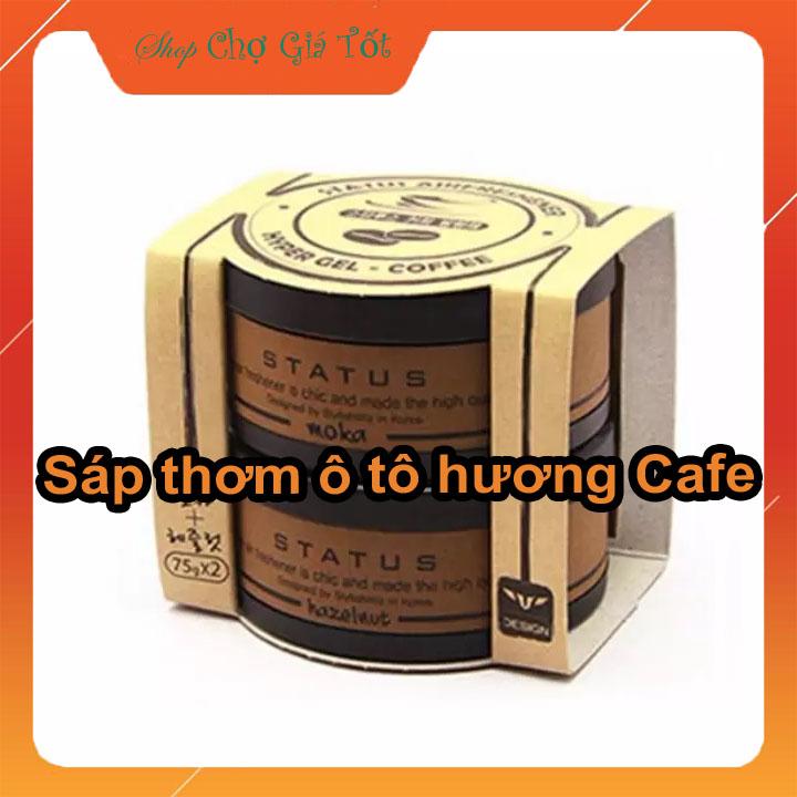 Bộ 2 hộp sáp thơm khử mùi cho xe hơi Status Korea (Hương Cafe)