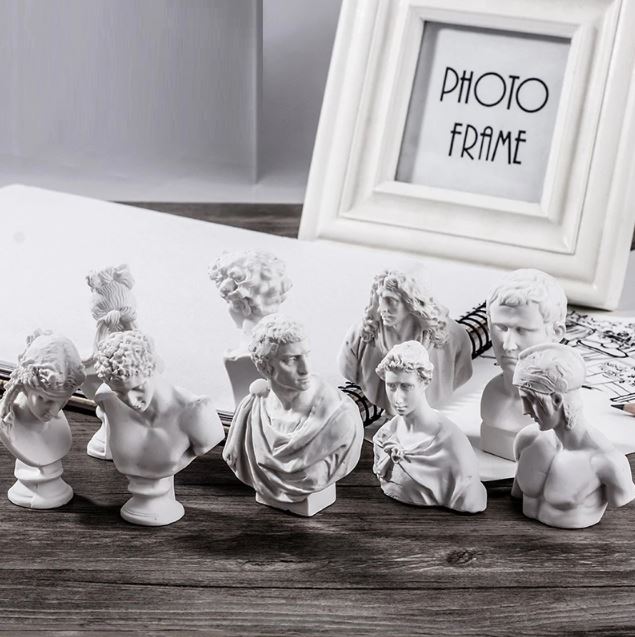 Bộ 10 tượng mini trang trí nhựa thạch cao