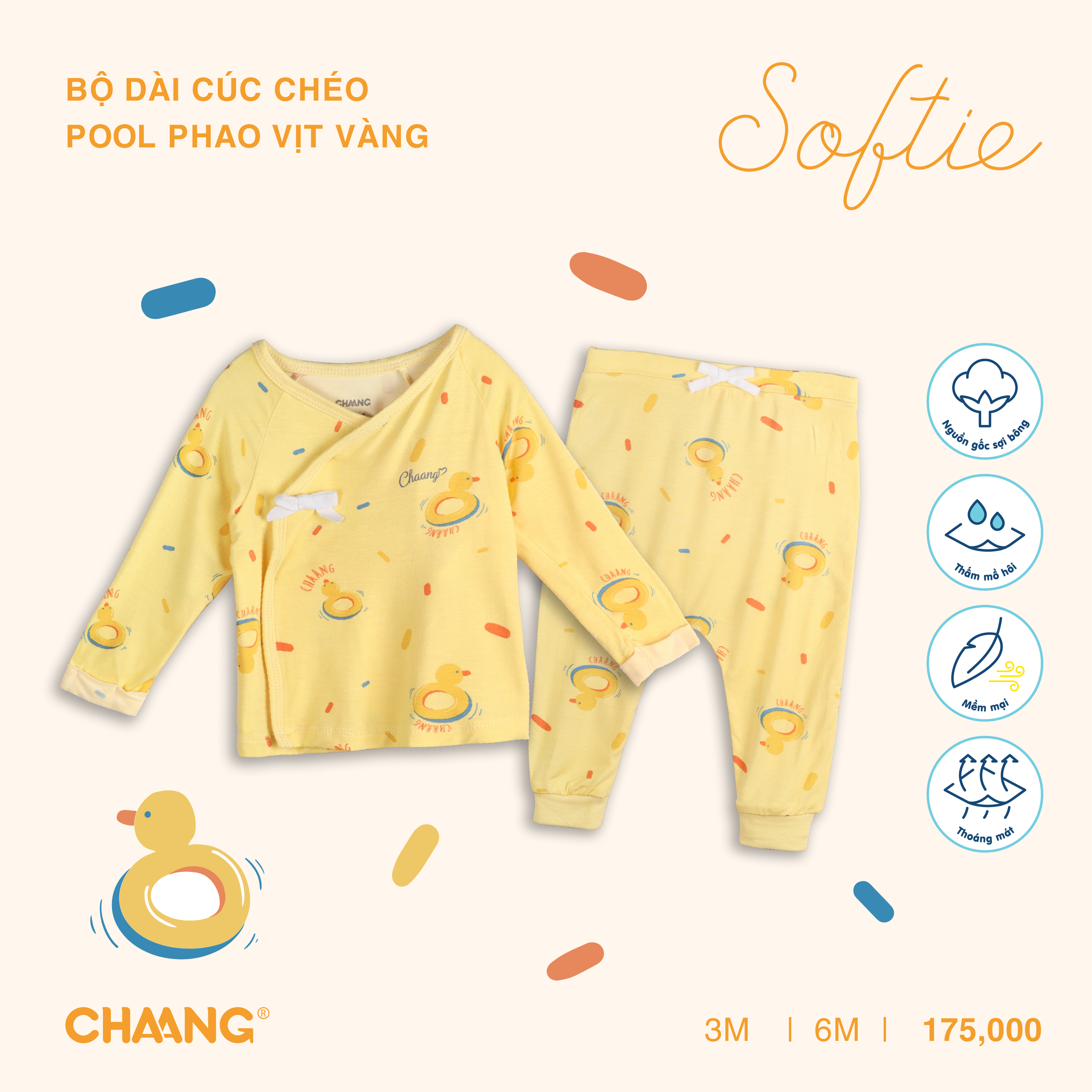 Bộ dài cúc chéo sơ sinh Pool Chaang