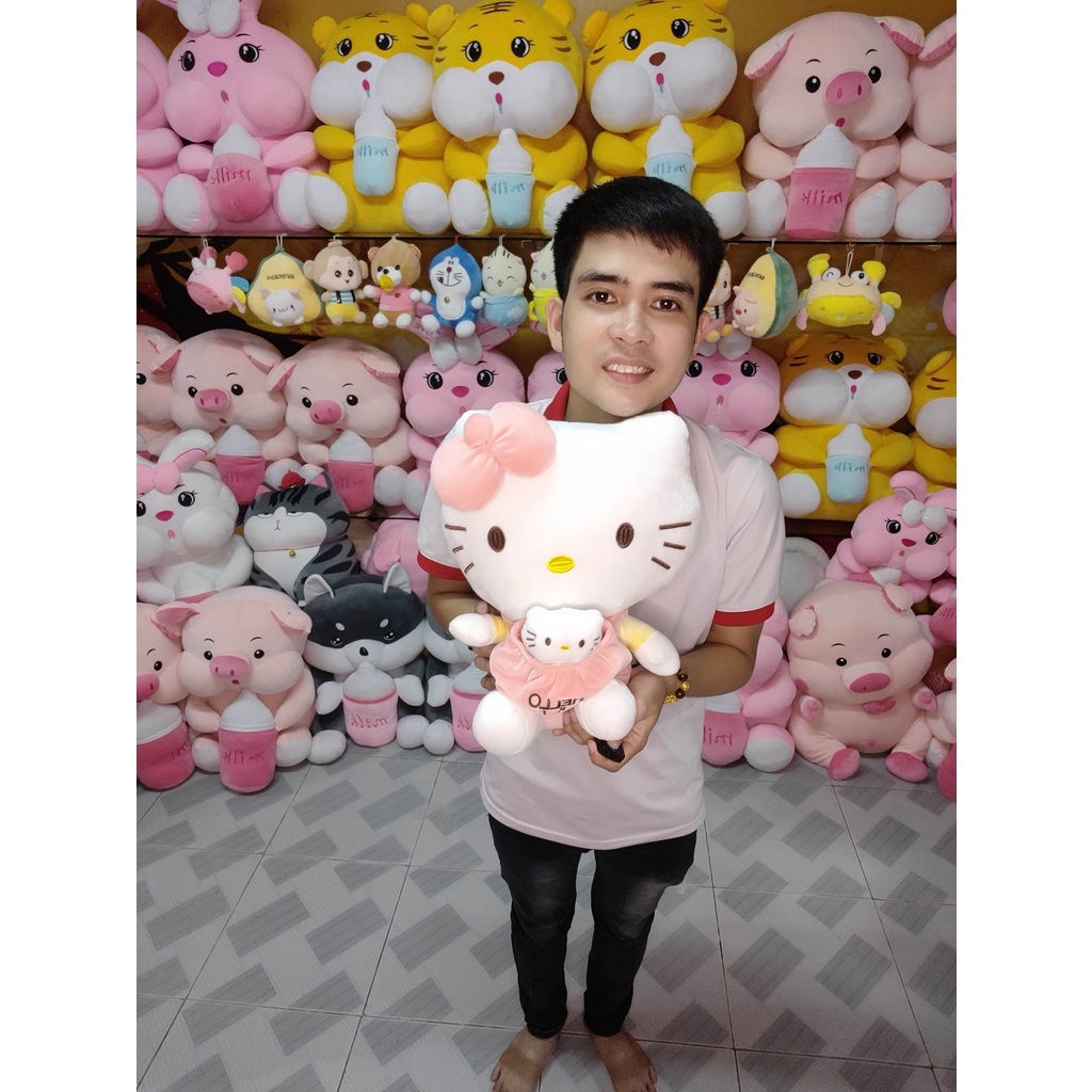 Hello Kitty Ôm Baby Gấu Nhồi Bông Cho Bé