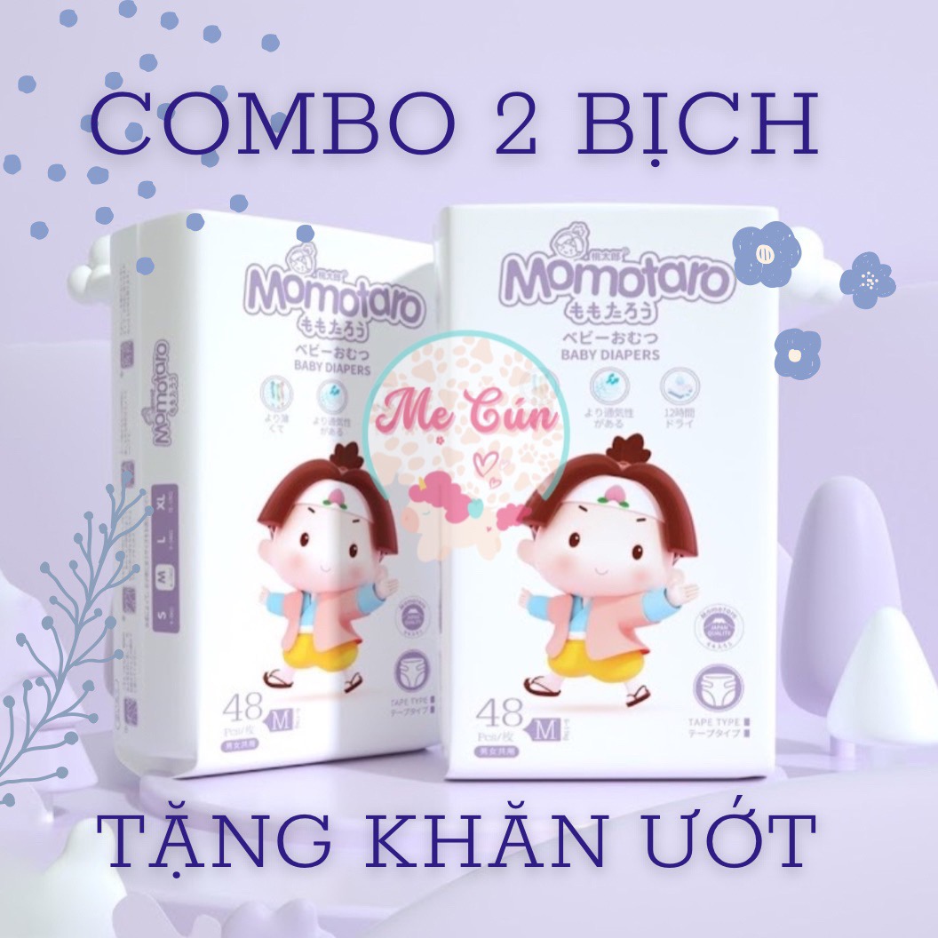 Combo 2 bịch tã dán/quần momotaro dán s56, m48, quần m46, l42, xl39, xxl36, xxxl35