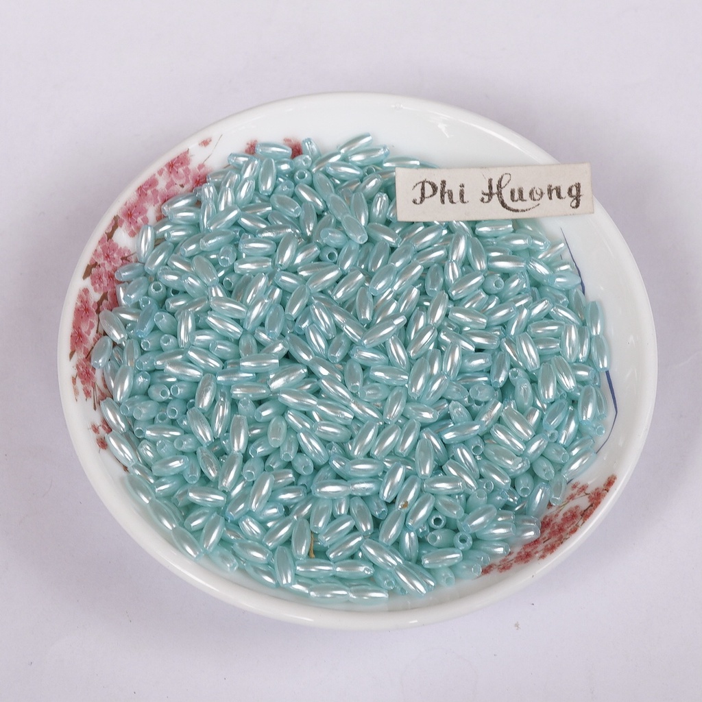 20gr hạt cườm lúa nhựa 6mm nhiều màu trang trí áo