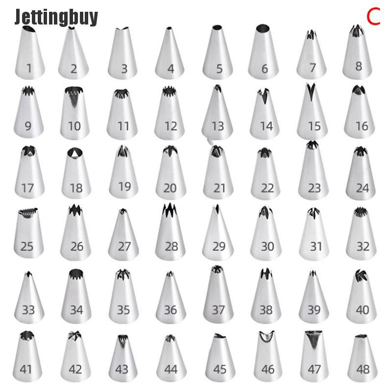 [Jettingbuy] Stainless Steel Icing Piping Nozzles Tools Set Box Cake Decorating A: 24Pcs