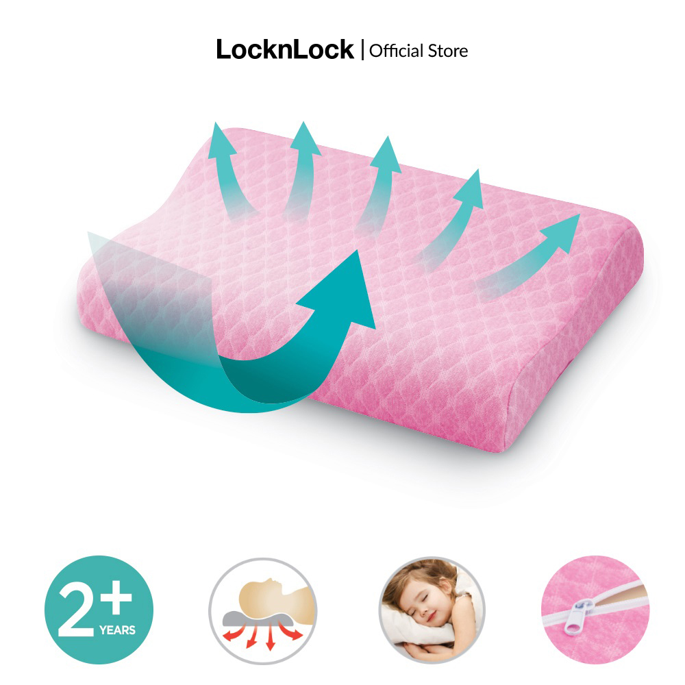 Gối Memory Foam Cho Bé Lock&Lock - HLW181 mút hoạt tính, bọc vải