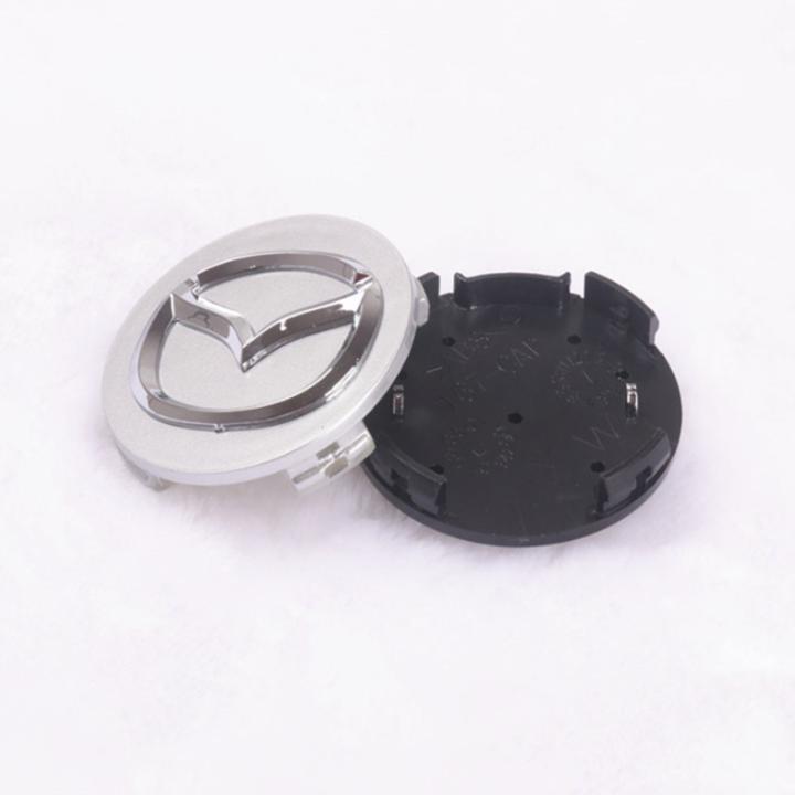 1 chiếc logo chụp mâm, ốp lazang bánh xe ô tô, xe hơi Mazda  MAD57-B đường kính 57mm  ( Màu bạc)