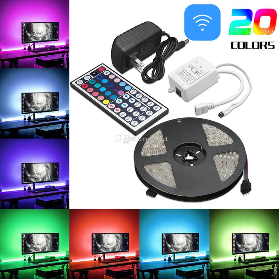 Đèn led dây 5050 RGB cuộn 5m phủ keo silicon + Remote