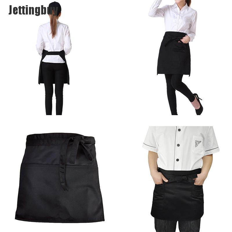 Jettingbuy Black Bust Waiter Short Apron Kitchen Restaurant Flirty With Pocket