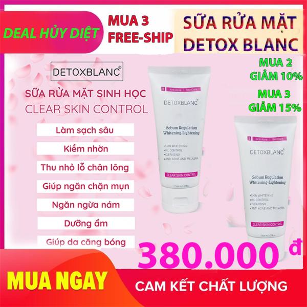 [HCM]Sữa rửa mặt  Detox BlanC – Làm sạch da sinh học sủi bọt thải độc tố đa năng Clear Skin Control Borial Korea
