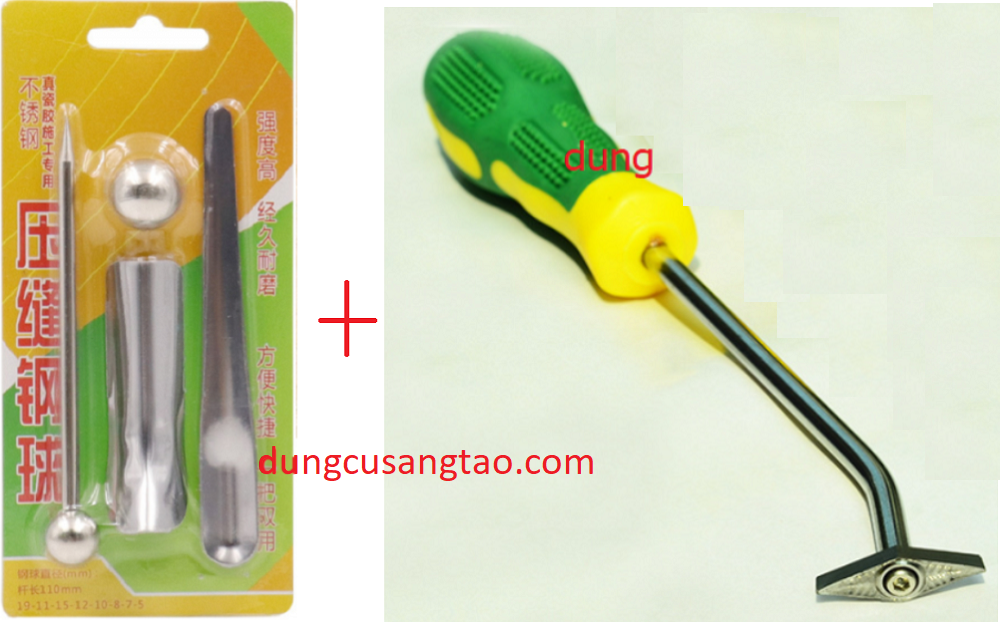 Bộ dụng cụ cạo ron gạch / cạo kẻ gạch +chà ron gạch, trét keo kẻ gạch