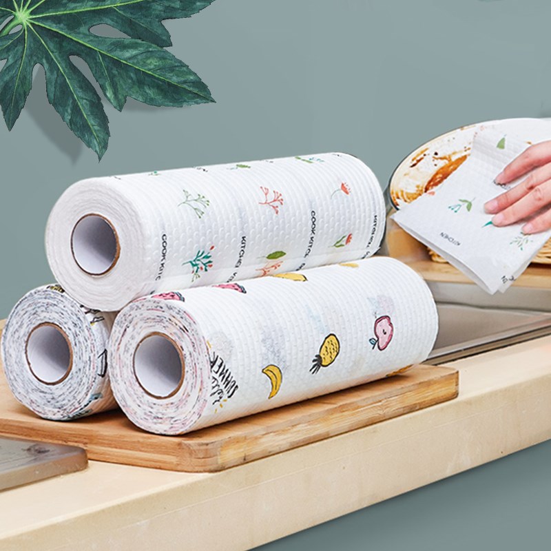 [HÀNG CAO CẤP LOẠI ĐẸP] Cuộn giấy vải lau đa năng tiện dụng. vải không dệt (30 tờ/cuộn)