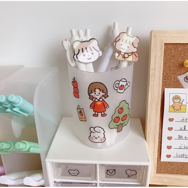 Set sticker cô gái Baibianxiaobu 4 tấm