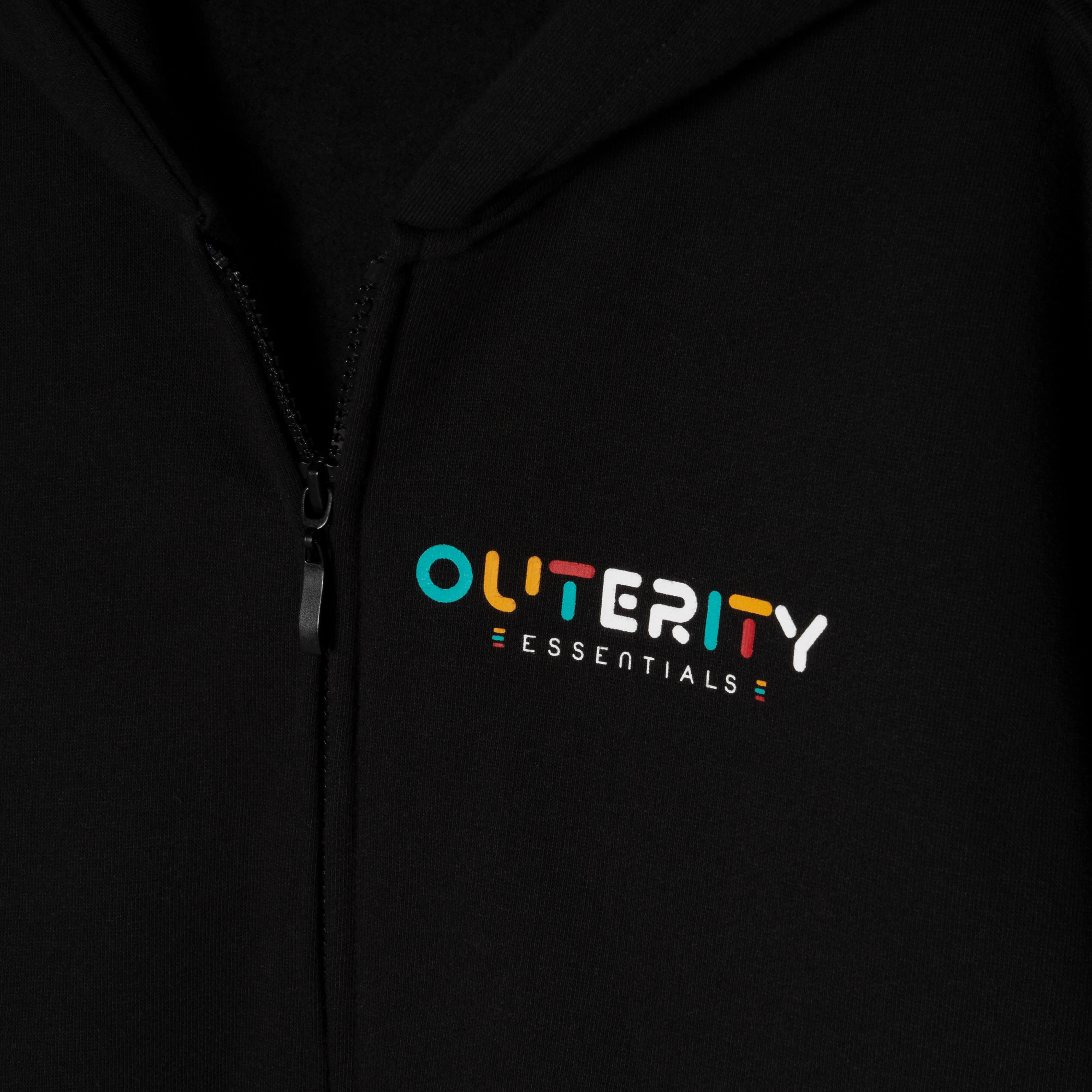 Áo Hoodie Zip Outerity Rainbow Nỉ Bông / ĐEN - ORT.B 403