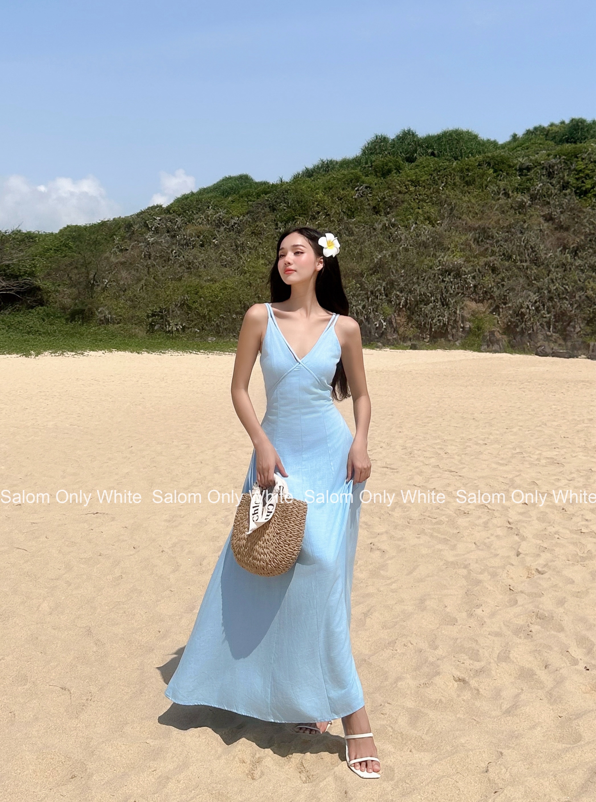 𝐌𝐚𝐲𝐚 𝐃𝐫𝐞𝐬𝐬 - Đầm hai dây maxi linen nữ tính Salom (Ảnh thật chính chủ)