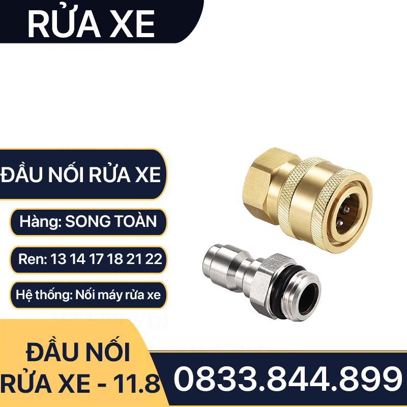 Khớp nối nhanh máy rửa xe, dây rửa xe, ống phun áp lực cao ren 13mm