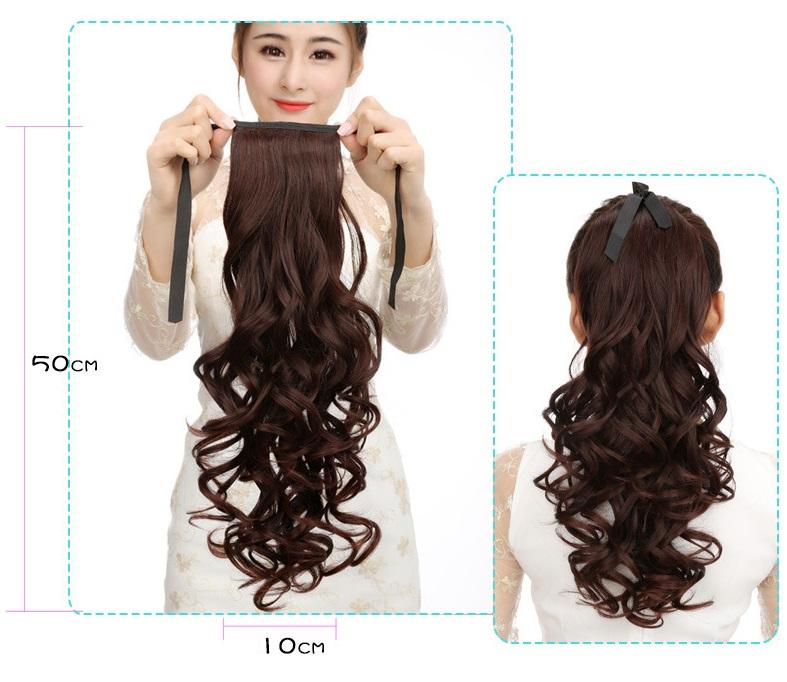 Tóc cột giả xoăn 50cm C136, tóc giả nữ Sỉ 40k