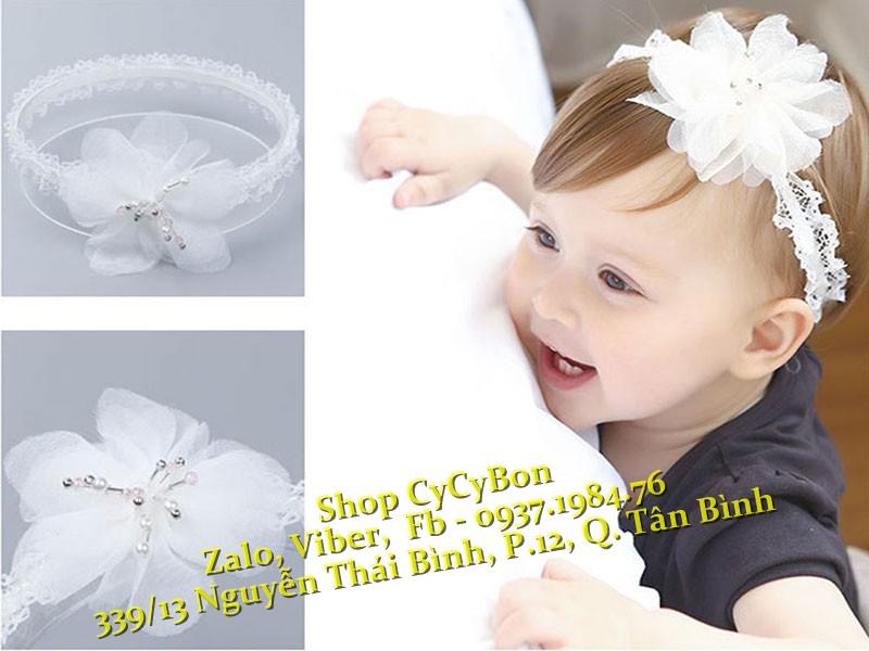 Băng Đô Cho Bé Bông Voan Hồng