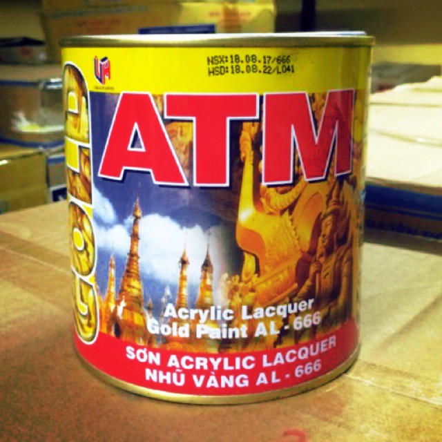 Sơn dầu nhũ vàng đồng atm 666 thái lan 225ml