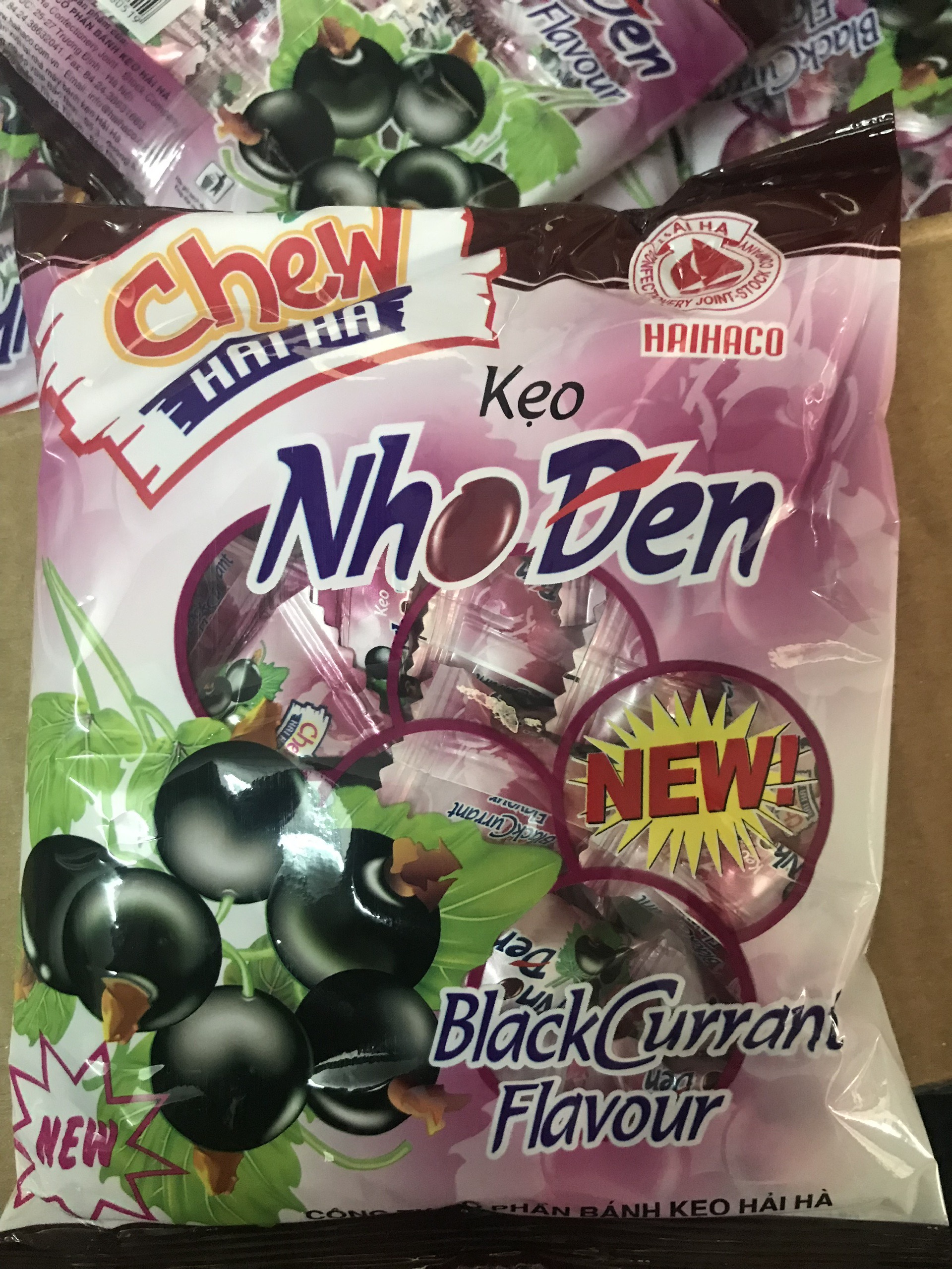 [HCM]Set 2 Gói Kẹo Nho Đen Chew Hải Hà -105g