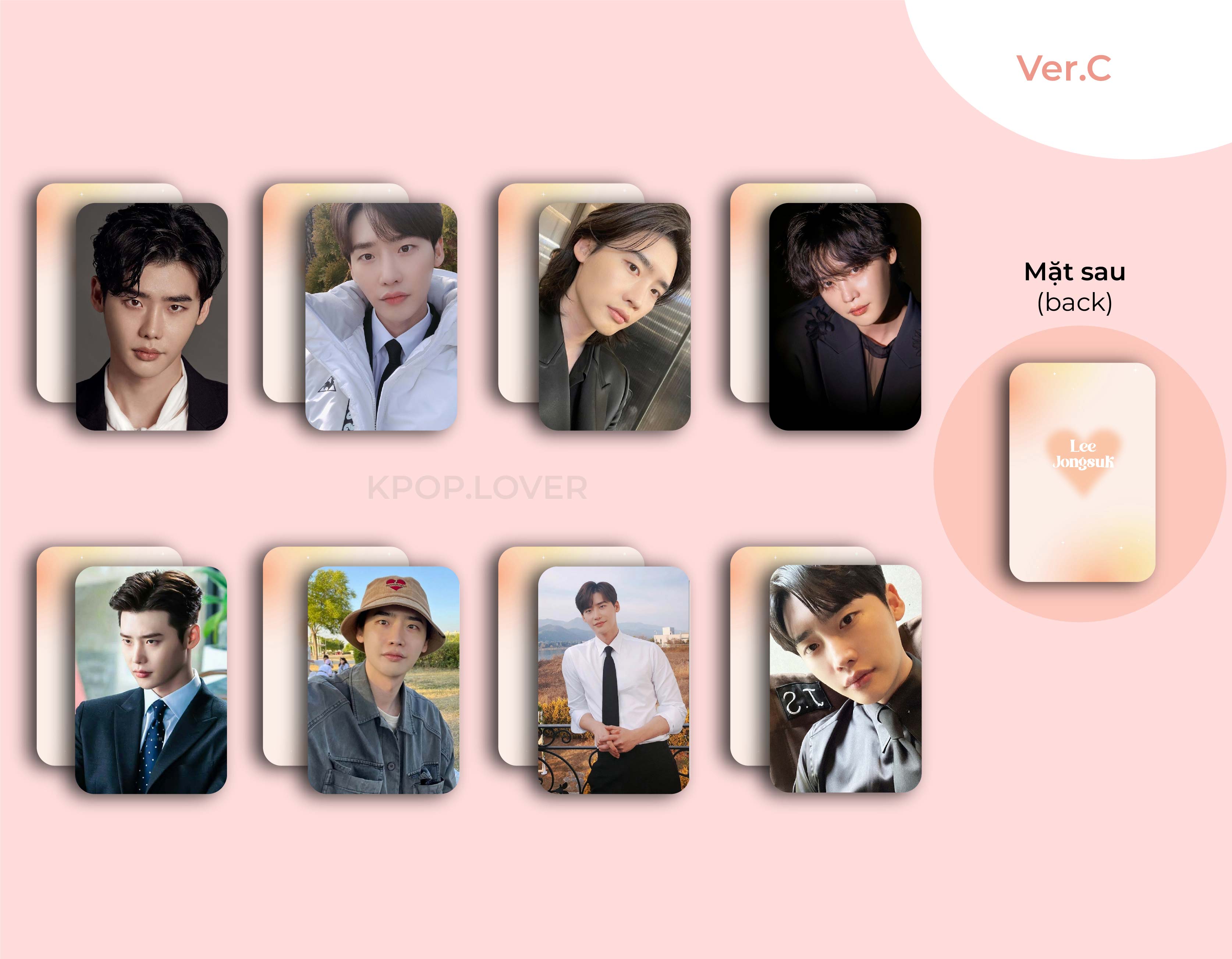 Set 8 card bo góc lee jong suk