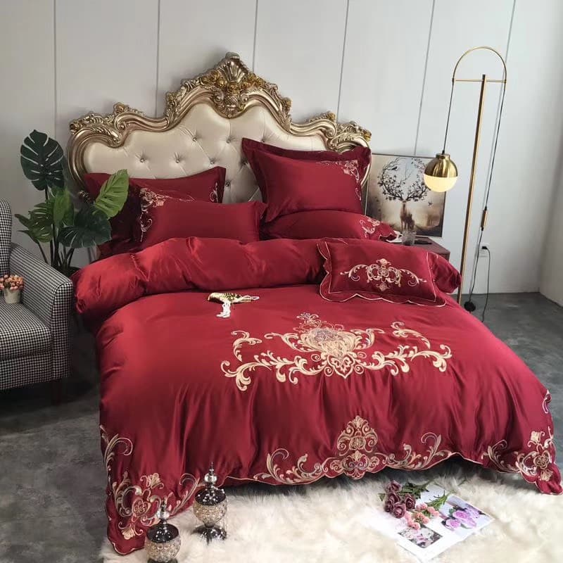 BỘ CHĂN GA GỐI LỤA THÊU CAO CẤP