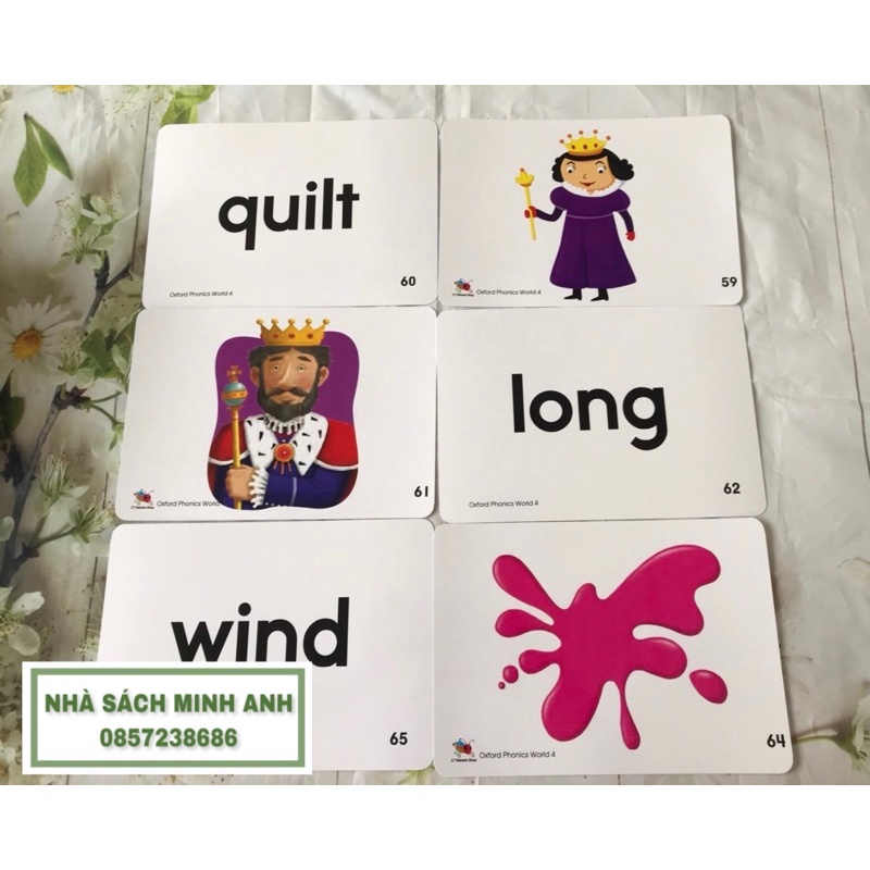 Flashcard OXFORD PHONICS WORLD 4-96 thẻ (khổ A5-cán bóng/ép plastic)